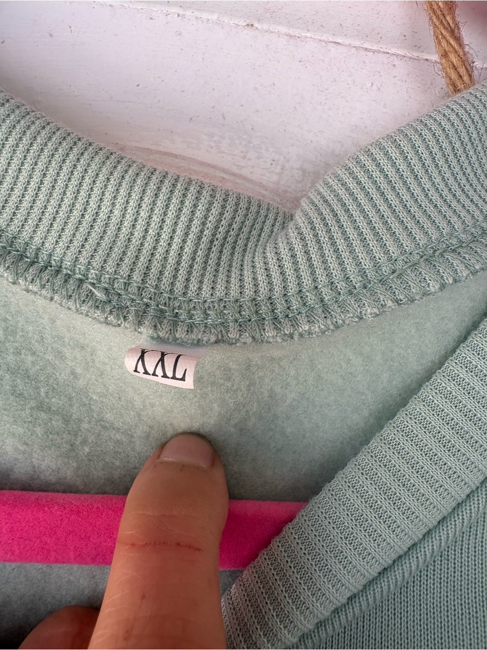 Sage Green Embroidered 'overstimulated.' Sweatshirt - Picture 3 of 5
